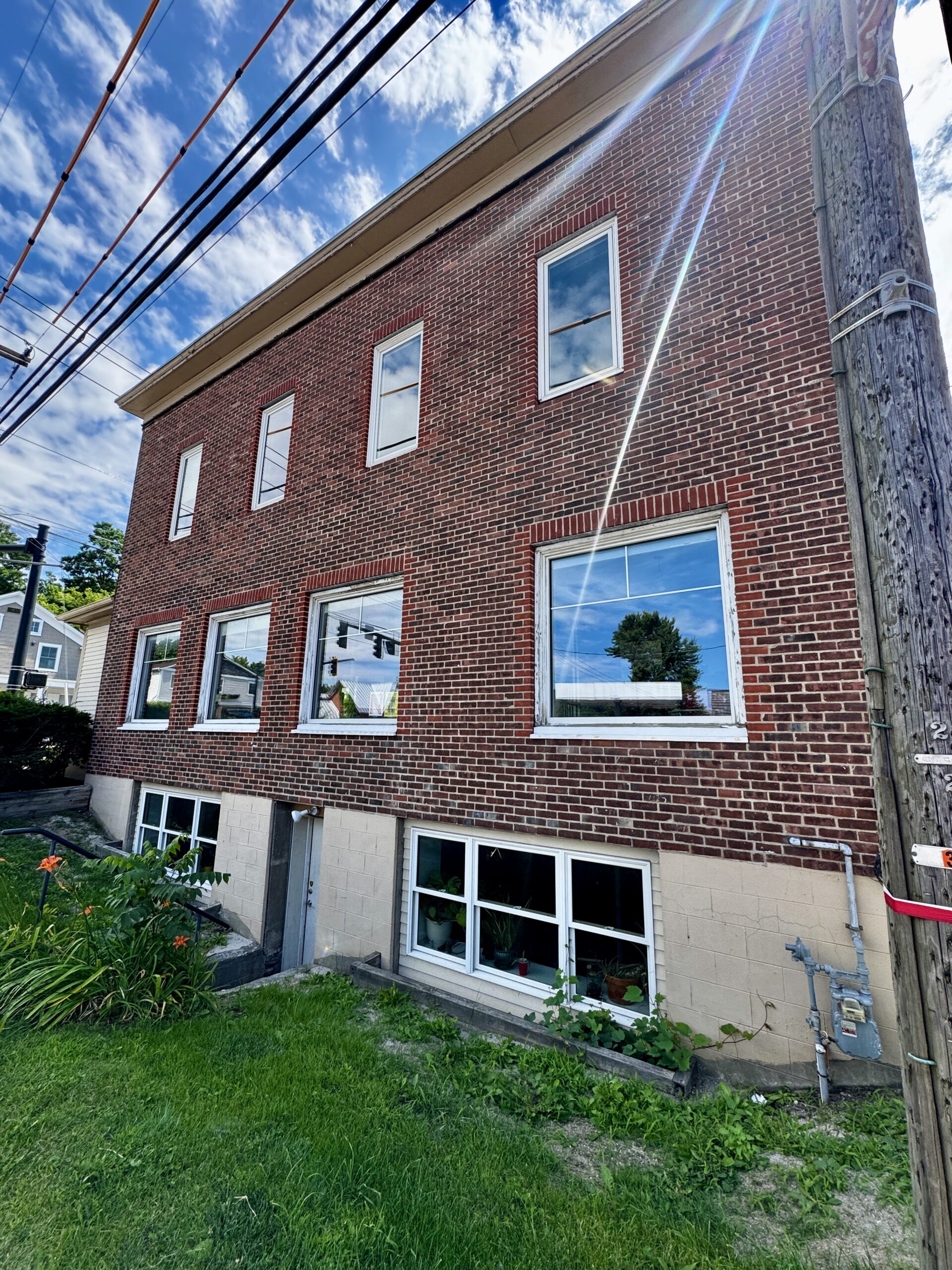 Completed restored brick wall